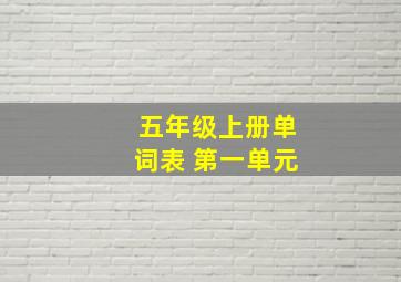 五年级上册单词表 第一单元